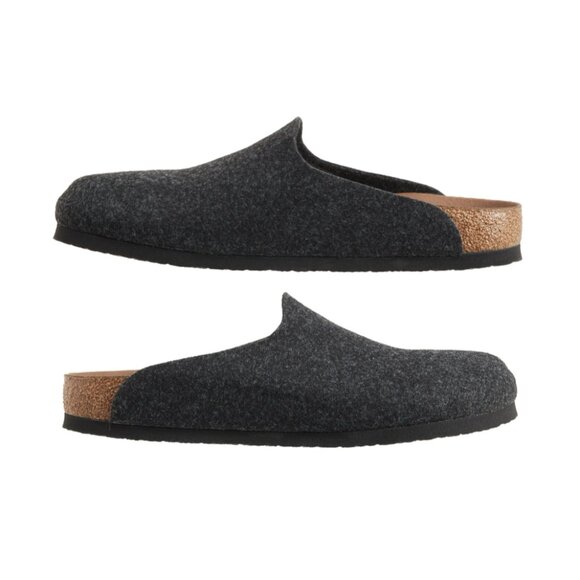 Birkenstock Amsterdams BS Anthracite Felt Slipper Clogs (Anthracite Grey) - Picture 4 of 16